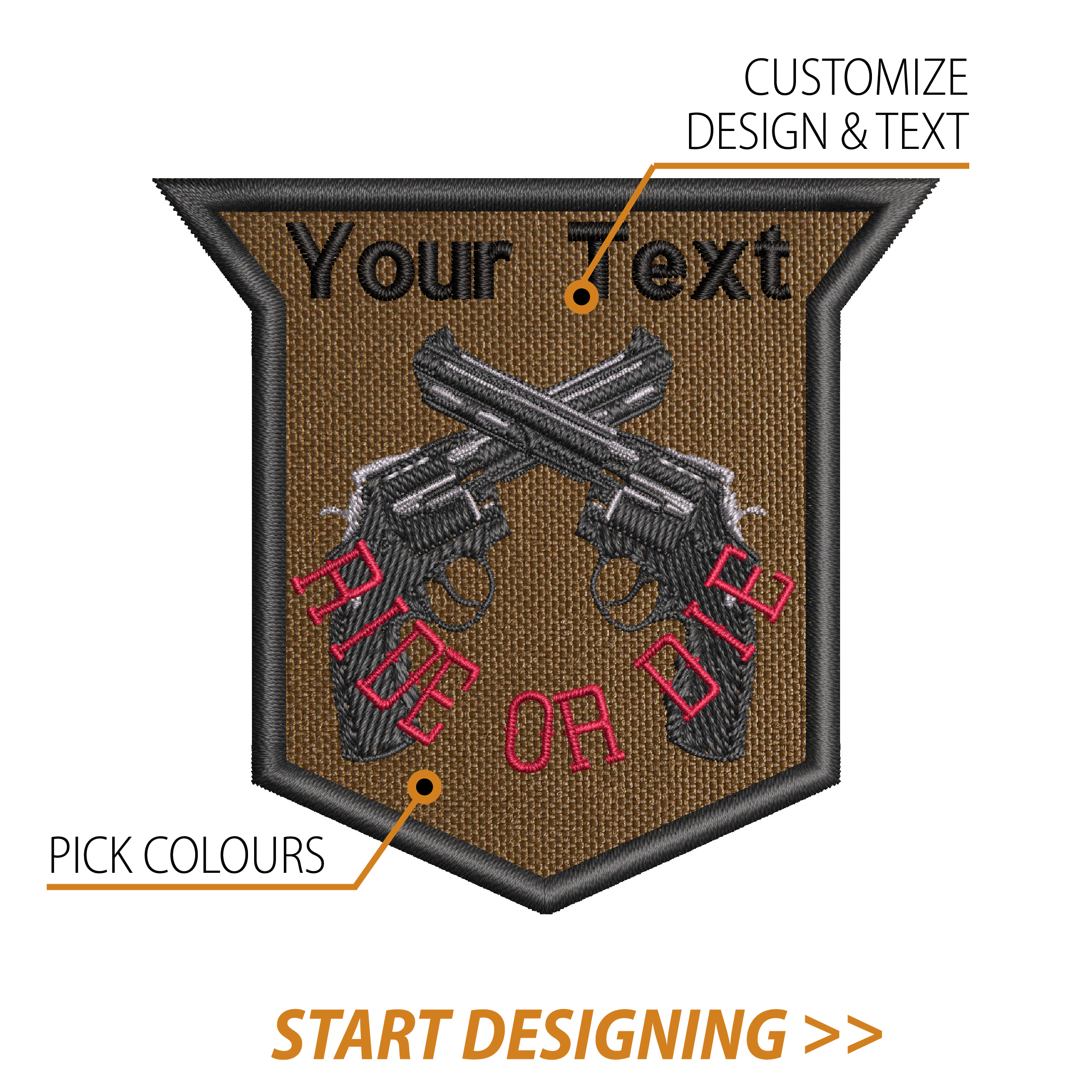 Create Your Own Shield Patch (3.25" X 3.47" Straight Beveled)