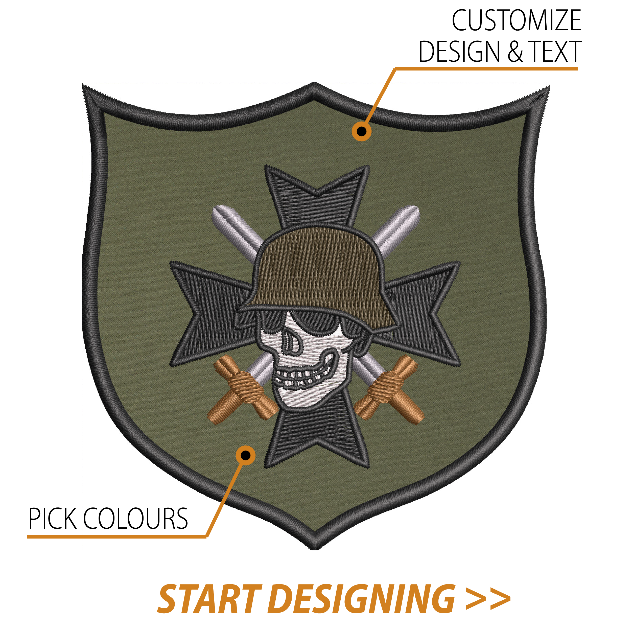 Create Your Own Shield Patch (3.75" Badge Shield)