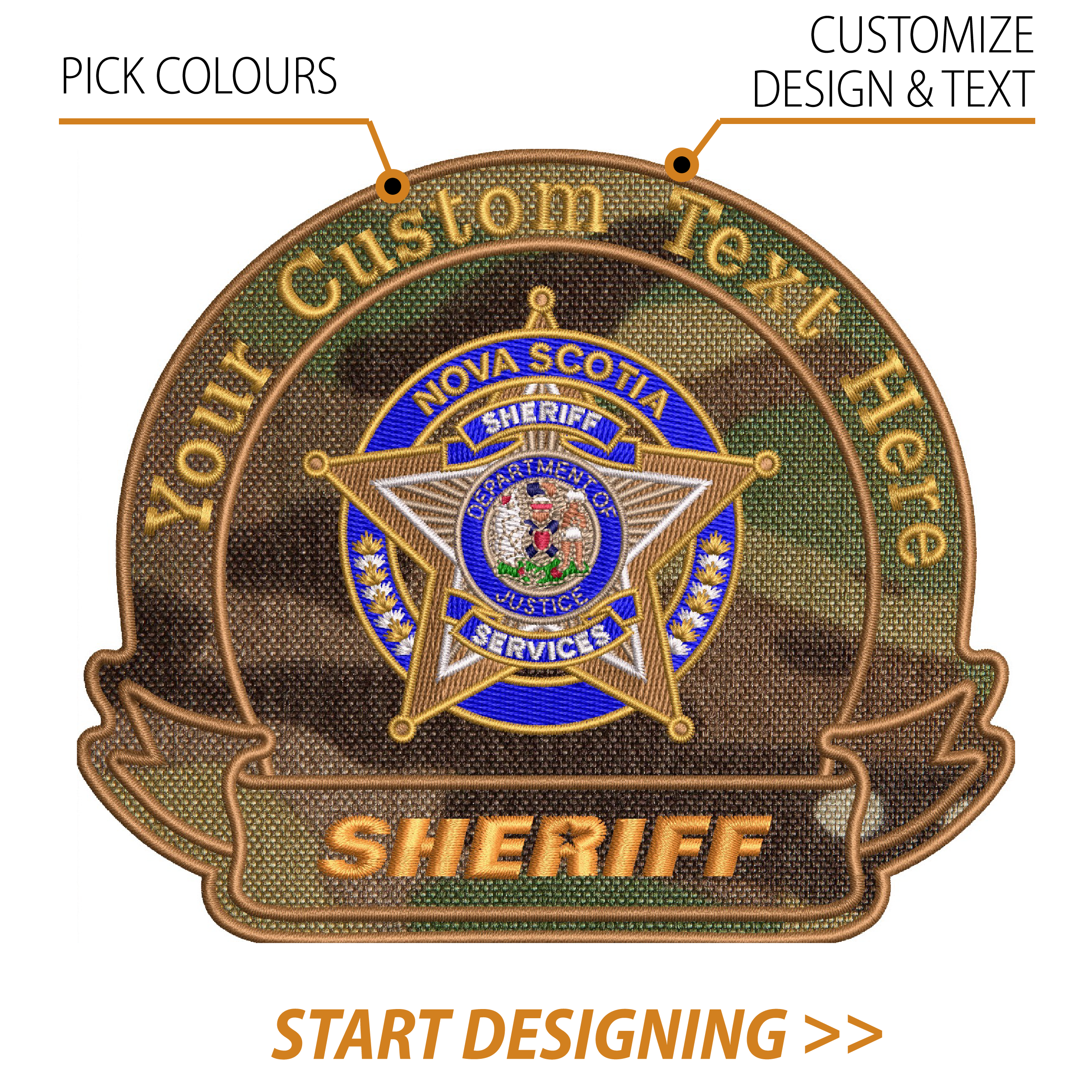 Create Your Own Patch (5 x 5.90" Circle With Scroll 2)