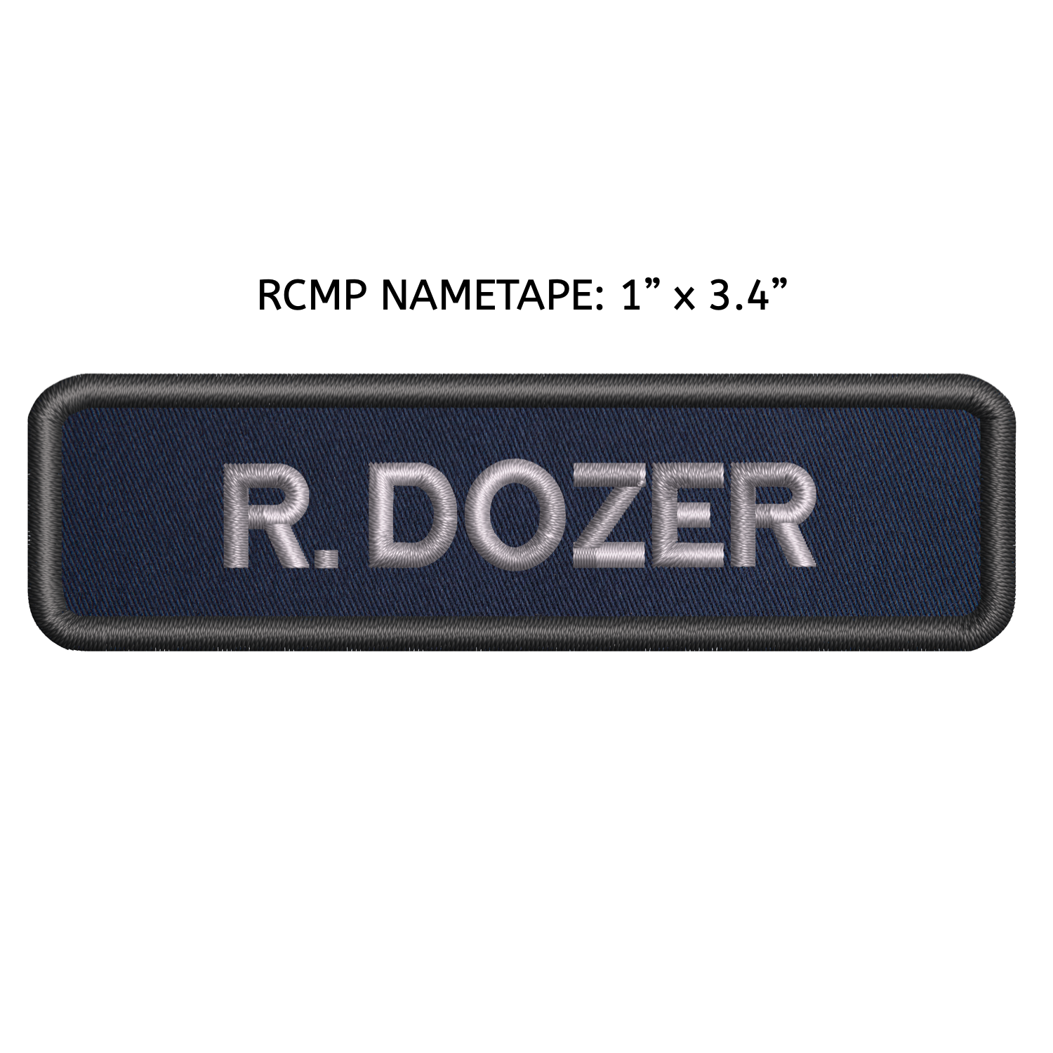 Police Nametapes: RCMP Type B (1 x 3.4")