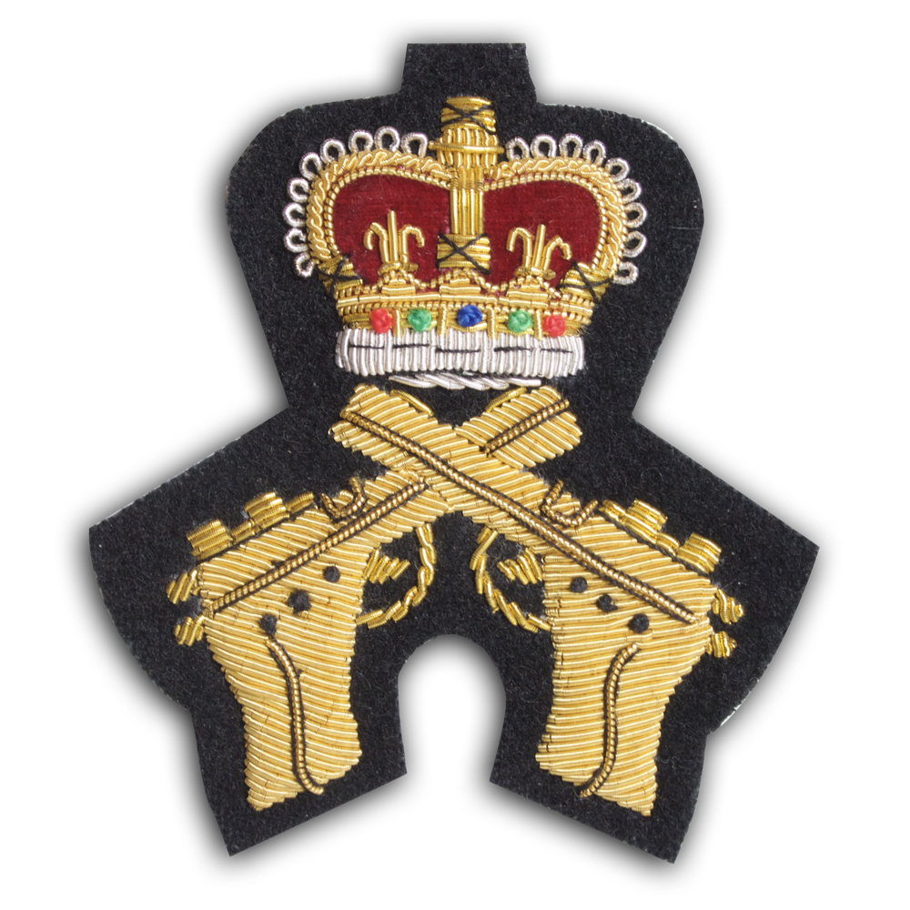 Crossed Pistol with Crown