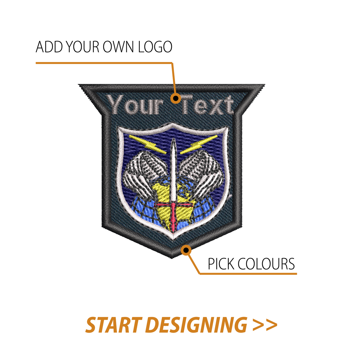 Create Your Own Shield Patch (2" X 2.15" Straight Beveled)